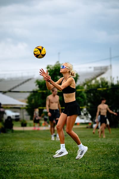 Cookout volleyball tournament action
